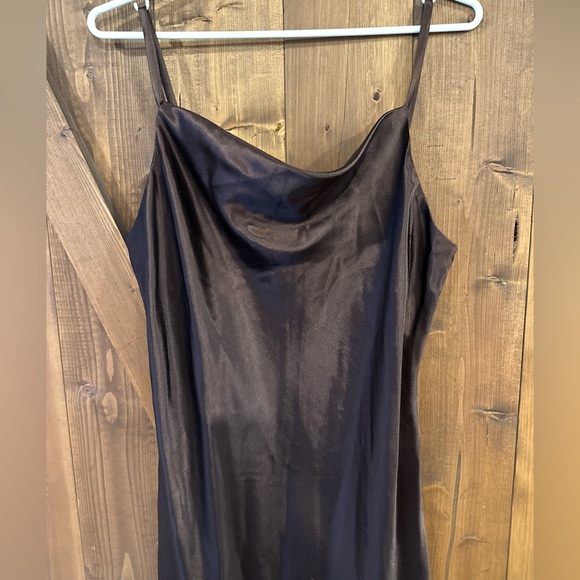 DRAE satin dress in mahogany with cowl neck - Picture 9 of 13